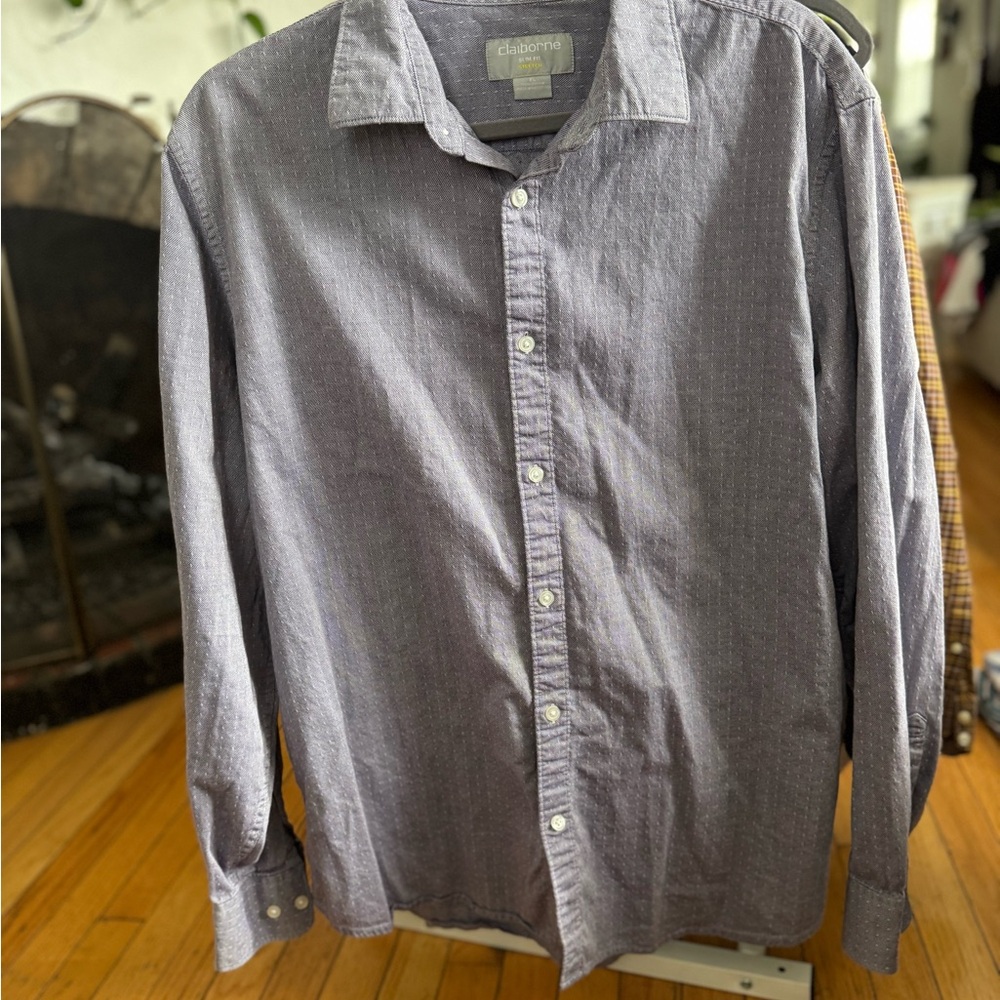 Claiborne Purple Button Down Shirt